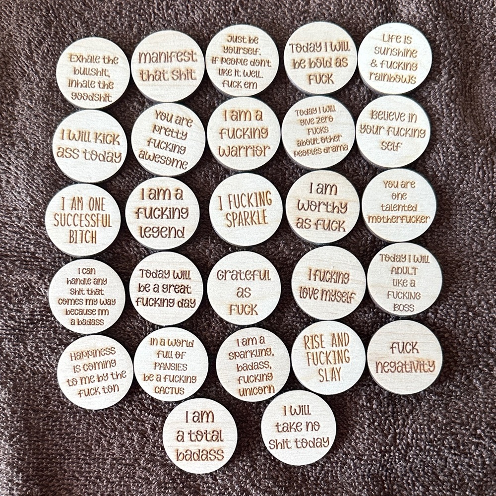 Laser cut jar of mini swear affirmations. Coworker, friend, anyone gift! - Picture 2 of 3